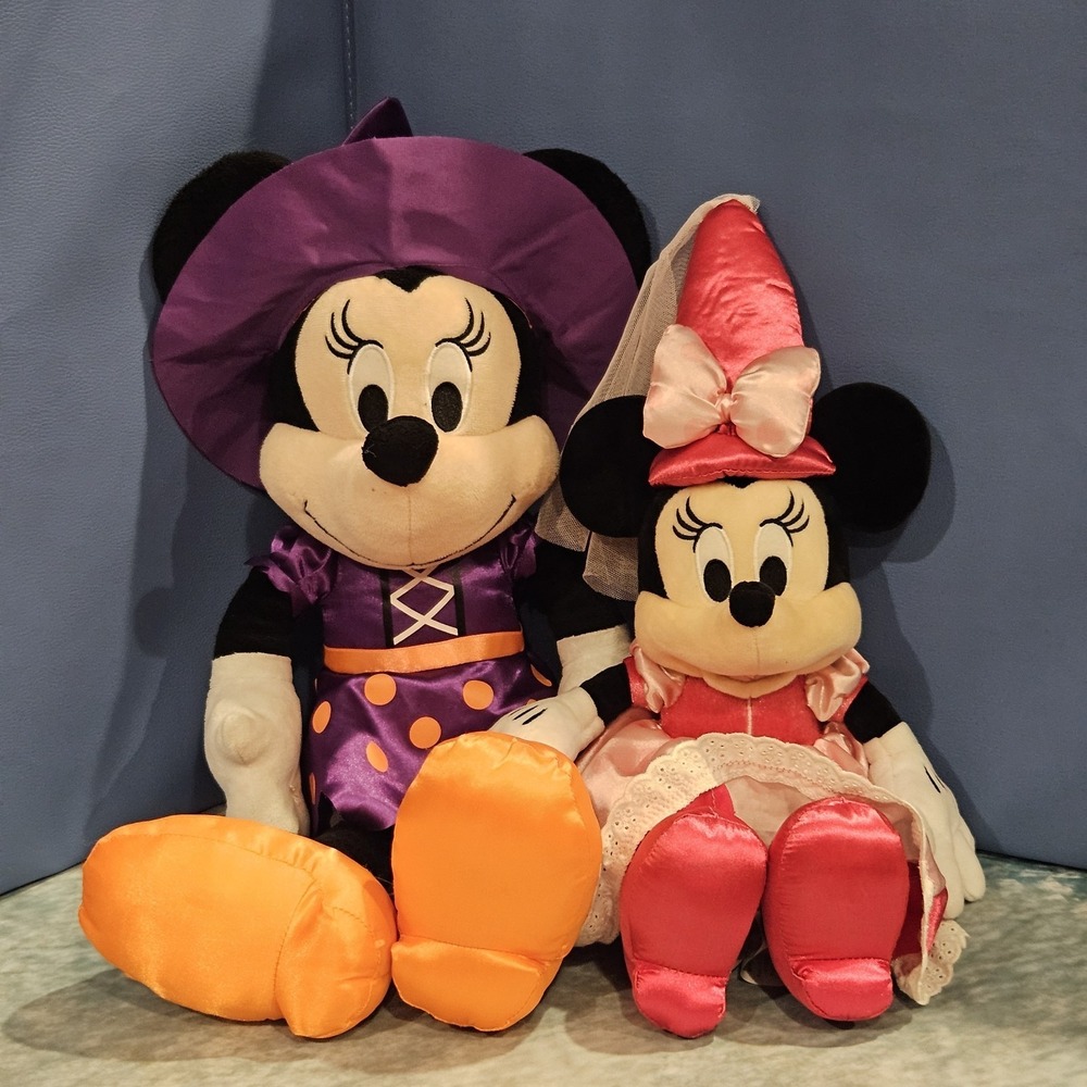 Disney Minnie Mouse Plush Bundle Witch‎ Halloween Princess Stuffed Animals Lot